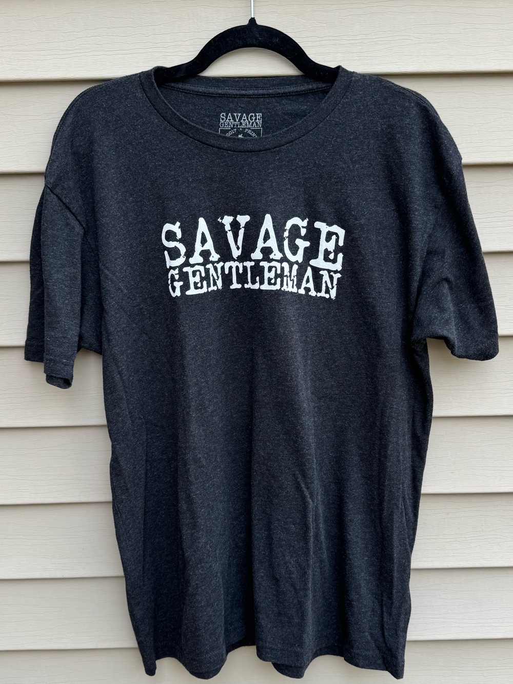 Savage Gentlemen Men’s XL Gray Distressed Graphic Logo T-Shirt